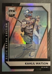 2021 Panini Elite Extra Edition Kahlil Watson #16 Auto Marlins